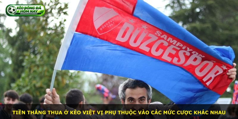 Tiền thắng thua ở kèo việt vị phụ thuộc vào các mức cược khác nhau